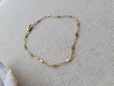 Beautiful textured pattern bracelet 🤎 - 14K Gold Filled (stamped 14KGF for authenticity) - can select your desired length - lobster clasp closure - detail textured pattern - 2-2.5mm wide Minimalist Gold Chain Bracelet With Lobster Clasp, Dainty 14k Gold Chain Bracelet, Delicate Gold Chain Bracelet With Lobster Clasp, Dainty Tarnish Resistant Rectangular Bracelet, Dainty 14k Gold Chain Bracelet With Lobster Clasp, 14k Gold Rectangular Bracelet With Lobster Clasp, Minimalist Gold Bracelet With Rectangular Links And Lobster Clasp, Dainty Rectangular Chain Bracelet, Minimalist Gold Bracelet With Lobster Clasp And Rectangular Links