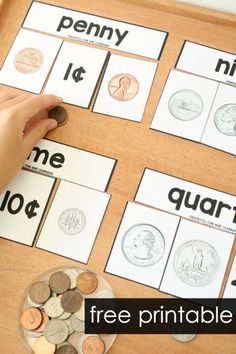 Coins Kindergarten, Teaching Coins, Coin Identification, Money Kindergarten, Coin Sorting, Learning Money, Teaching Money, Money Activities, Money Math