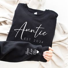 Custom Auntie Est Sweatshirt Auntie Sweatshirt New Auntie Gift Sister for Gift Sweatshirt Aunt Mother's Day Sweatshirt Mothers Day Gift Welcome to Style Art US! 𝐒𝐈𝐙E 𝗔ND 𝐂𝐎𝐋𝐎𝐑𝐒: For size and color options, please see listing images. Gildan Brand, 50% cotton, medium weight and soft. Usually runs true size. DTF printing method is used for these shirts. 𝗛𝗢𝗪 𝗧𝗢 𝗢𝗥𝗗𝗘𝗥: 𝟏. Please, check and review listing photos. 𝟐. Select Your T-Shirt size and color from drop down menus. 𝟒. Cho Auntie Gifts, Medium Weight, Sister Gifts, Printing Methods, Mother's Day Gifts, Turn Ons, Adult Outfits, Sweatshirts, T Shirt