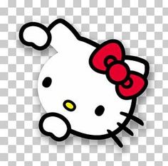 hello kitty sticker on a transparent background