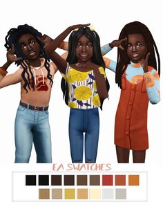 Sims 4 Daija London, Pompom Hair Curly Ponytail, Sims Four