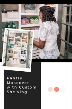 a woman standing in front of an open refrigerator