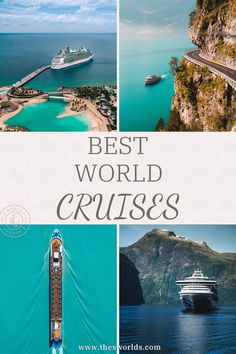 the world's best cruise ships are here in this postcard collage, which features photos from around the world