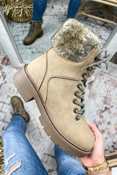 Cozy Callings Faux Fur Boots – Madison + Mallory Faux Fur Boots, Fur Lined Boots, Fur Boots, Winter Fashion Outfits, Timberland Boots, Winter Boots, Fashion Boots, Side Zip, Final Sale