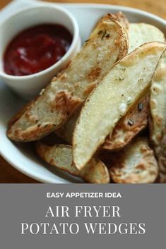 air fryer potato wedges with ketchup on the side