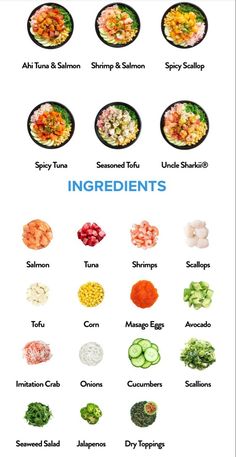 poké bowl recipe toppings Poke Bowl Homemade, Poke Bowl Ingredients List, Poke Bowl Toppings, Poke Bowl Bar, Poke Bowl Ideas, Homemade Poke Bowl, Poke Bar, Sushi Bowl Recipe