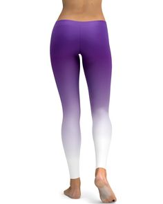 We cannot get enough of everything that is purple, so these Ombre Purple to White Leggings are a must in our Ombre collection and your wardrobe. You can pair these leggings with white, purple, pink or black sneakers, heels or boots. Go crazy with these leggings if you love color. Trendy Stretch Purple Leggings, Purple Stretch Leggings For Pilates, Stretch Purple Leggings For Pilates, Fitted Purple Tights For Pilates, Purple Full-length Tights For Pilates, Trendy Purple Sports Bottoms, Purple Full-length Athleisure Leggings, Purple Tights For Pilates, Purple Full Length Tights For Pilates