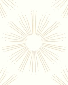 a white and beige wallpaper with sunbursts in the middle on it