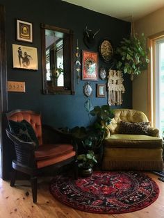 Western Gothic Decor Living Room, Gothic Western Home Decor, Gothic Chic Decor, Rustic Gothic Home Decor, Western Gothic Decor, Gothic Decor Living Room, Equestrian Painting, Cozy Sectional, Chic Chandelier