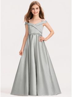 JJ's House Satin Cold Shoulder Party Sweet 16 Junior Bridesmaid Dresses Spring Ball-Gown/Princess General Plus Back Zip Silver No Floor-Length Grey Spaghetti Straps Junior Bridesmaid Dress. #JJ's House #Satin #ColdShoulder #Party #Sweet16 #JuniorBridesmaidDresses #Spring #BallGownPrincess #General #Plus #BackZip #Silver #No #FloorLength #Grey #SpaghettiStraps #JuniorBridesmaidDress Bridesmaid Satin Dresses, Spring Bridesmaid Dresses, Bm Dresses, Girls Ball Gown, Gown Princess, Girls Long Dresses, Ball Gowns Princess, Prom Girl Dresses, Kids Dress Patterns