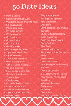 the 50 date ideas list for valentine's day