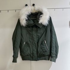 Topshop Military Green Jacket With Fur. Like New Without Tags, Never Worn. Us 4 Military Style Hooded Jacket For Cold Weather, Winter Military Hooded Outerwear, Green Military Hooded Jacket For Winter, Clockwork Creepypasta, Winter Military Outerwear With Button Closure, Winter Military Windbreaker With Double-lined Hood, Jacket Aesthetic, Jacket With Fur, Military Jacket Green