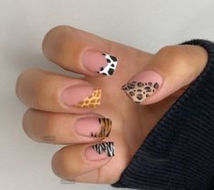 Gel Nail Designs Animal Print, Animal French Tip Nails, Safari Manicure, Fall Nails Western, Safari Nails Designs, Nail Ideas Western, French Nails 2023, Western Fall Nails, Fall French Nails