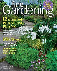 a magazine cover with flowers and plants in the garden on it's front page