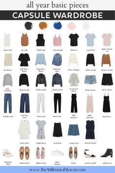 Minimalist Moda, Capsule Wardrobe Basics, Simple Style Outfits, Capsule Wardrobe Work, Summer Capsule Wardrobe