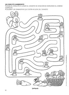 a maze with animals and plants on it, as well as the words in spanish