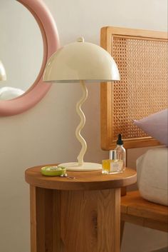 This funky lamp gives us serious retro vibes and we're obsessed with its suble play on the wavy decor trend ✨ via UO Funky Lamps, House Shopping, Lamps Bedroom, Nightstand Lamp, Table Lamp Wood, Table Lamps For Bedroom, Lamp Cover, White Table Lamp, Led Table Lamp