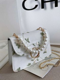 Rattan Handbags, Yarn Flowers, Pearl Decor, Women Leather Backpack, Leather Floral, Boho Bags