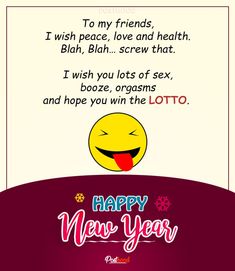 a happy new year card with a smiley face