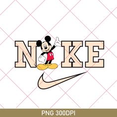 a mickey mouse logo with the word nike on it