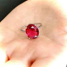 ''A Truly Timeless Ring For You!'' REAL PICTURES -- YOU GET EXACTLY WHAT YOU SEE!! -- Huge Limited-Discount  -- Gorgeous Ruby Stone (Lab-created) -- 5.00 CTTW  -- Oval Ruby Cut Ring -- Sterling Silver 925 Stamped -- Shipping Within One Business Day 1. Pick your Ring Size (6,7,8 or 9) 2. Click BUY IT NOW To get Yours!! Oval Ruby Ring With Prong Setting In Sterling Silver, Classic Oval Cabochon Ruby Ring, Oval Sterling Silver Ruby Promise Ring, Oval Ruby Ring With Prong Setting, Oval Ruby Promise Ring, Classic Oval Crystal Ring For Gift, Oval Ruby Ring In White Gold Sterling Silver, Fine Jewelry Oval Sterling Silver Ruby Ring, Formal Oval Ruby Ring In Sterling Silver