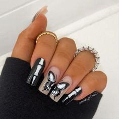 Nails Images, Horror Nails, Holloween Nails, Spring House, Wow Nails, Punk Nails, Edgy Nails, Goth Nails