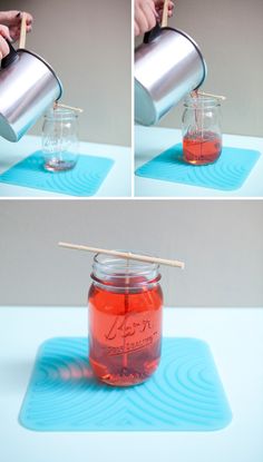 the process to make a mason jar with straws