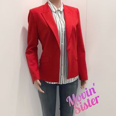 Item: Theory Blazer, Sz 8, Nwot, Red Size: 8 Condition: New Without Tag! Gorgeous!!! Purchased From: Saks Fifth Avenue, South Coast Plaza Other: 94%Wool. 3%Lycra. 3%Polyamide. Style: Style: Narole Elite #C10012 Clearing Out My Closets & Garage To Try To Move Out Of State. Thank You For Your Support! Everything I Sell Was Purchased By Myself, From The Store Referenced Above. Therefore, Everything Is Guaranteed Authentic. Model Measurements For Sizing Reference: Bust=36" Waist=28" Hips=40" Designer Tailored Red Blazer, Designer Red Long Sleeve Blazer, Classic Red Blazer For Spring, Tailored Red Blazer For Spring, Tailored Red Spring Blazer, Move Out Of State, Saks Fifth, Saks Fifth Avenue, Blazer Suit