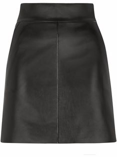 Black bovine split leather / bos taurus a-line mini skirt from DOLCE & GABBANA featuring A-line, high waist, rear zip fastening, two side inset pockets and thigh-length. | Dolce & Gabbana A-Line Mini Skirt Short Leather Skirt, Short Leather Skirts, Leather Miniskirt, Dressy Hats, Feminine Wardrobe, A Line Mini Skirt, Black Leather Skirts, Dolce E Gabbana, Confident Woman