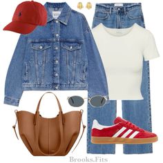 Denim on Denim outfit | Brooks Fits Denim Jacket Outfit Street Style, What To Wear With Jean Jacket, Ny Cap Outfit, Denim Jacket Outfit Summer, Adidas Samba Outfit Women, Gazelle Outfit, Jean Jacket Outfit, Denim On Denim Outfit, Light Jean Jacket