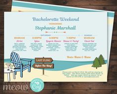 a flyer for the bachelor weekend at stephanie marshall's beachfront restaurant and bar