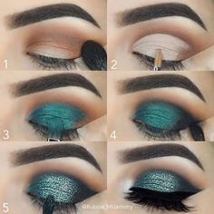 Step by step blue shimmer makeup tutorial. Easy to follow eye makeup tutorial for prom. #Eyemakeuptutorials #makeupeasy Blush Makeup Tutorial, Trucco Smokey Eye, Easy Eye Makeup Tutorial, Eyeliner Glitter, Video Makeup, Shimmer Makeup, Glitter Eyeliner