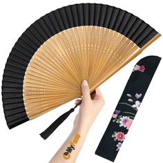 PRICES MAY VARY. Premium materials: This fan is 100% handmade using high-quality silk fabric, first-class bamboo ribs, and tassels, resulting in a durable and elegant product. Compact dimensions: With dimensions of 8.25 x 15 inches when opened and 8.25 x 1 x 0.5 inches when folded, this fan is lightweight and convenient to carry in your purse or handbag, making it suitable for men, women, and drag queens. Masterful design: Featuring delicate and elegant fan design with unique patterns, a delicat Dancing Stage, Japanese Folding Fan, Handbag Making, Japanese Fan, Fan Design, Drawing Stuff, Hot Flashes, Drag Queens, Japanese Vintage