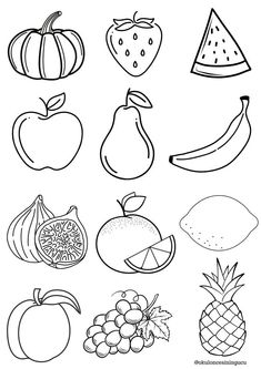 fruits and vegetables coloring pages for kids