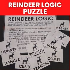 the reindeer log puzzle has been placed on top of each other