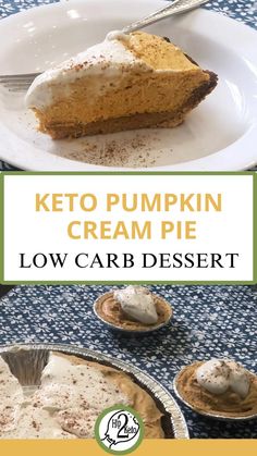 We’re Giving Thanks to This Keto Pumpkin Cream Pie Pumpkin Cream Pie Recipe, Low Carb Cornbread, Quick Keto Dessert, Mini Pie Crust, Pumpkin Cream Pie, Bread Dishes, Keto Pumpkin, Cream Pie Recipes, Best Pie