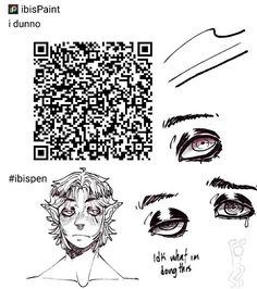 an image of someones eyes and the qr code for their eyeliners