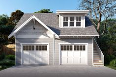 this is an artist's rendering of the garage and living quarters for these two - car garage plans