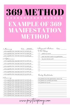 333 Method, Manifestation Template, The 369 Method, Money Manifestation Affirmations, How To Believe, Create Reality