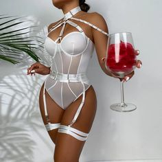 White Harness, Rave Outfit Ideas, Harness Women, Greek Dress, Body Transparent, Elegant Lingerie, Lingerie Bodysuit, Body Lingerie, Sheer Bodysuit