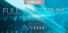 an image of the full spectrum laser logo on a blue background with lines