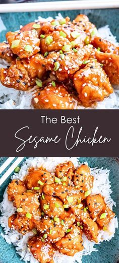 the best sesame chicken recipe is on top of rice