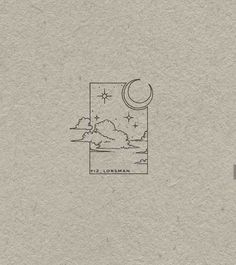 a drawing of the moon and clouds in front of a gray background with text that reads, it's loneman