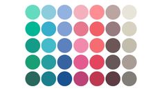 an image of different colored circles on a white background