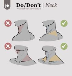 how to draw the head and neck from different angles, with instructions on how to do it