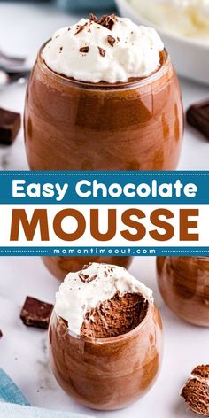 Reach for this Easy Chocolate Mousse for a smooth and rich Valentine's Day dessert recipe! Simple to prepare, make ahead, and perfect in wine glasses, goblets, or crystal ramekins. It's the best dessert recipe to impress your loved one. Try it now! French Mousse, Best Chocolate Mousse, Easy Chocolate Mousse Recipe, Live Well Bake Often, Choc Mousse, Sugar Spun Run, Easy Chocolate Mousse, Pudding Mousse