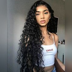 This Texture Is Easy 2 Maintain ( This Texture Is Between Water Wave & Deepwave For The Perfect Waves) %100 Unprocessed Virgin Malaysian Loose Deep Wave Human Hair Lace Wig. Malaysian Hair Look Very Natural With A Pretty Sheen. Density (200%) Pre-Plucked, With Baby Hair Free Parting (13x4) 30-32 Inches Grace,Is Very Soft & Full, Beautiful Wave.Perfect For Any Occasion, Very Easy To Maintain. You Can Wear,The Wet Look,Wand Curl,Or Flat Iron Straight. Can Be Parted In The Middle,Side Part,Half Up, Baddie Outfit, Instagram Baddie, Long Wavy Hair, Long Hair Women, Long Curly Hair, Long Curly, Brazilian Hair, Hair Waves, Hair Bundles