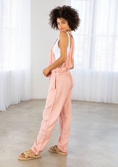 Made from 100% Tencel, our classic lightweight overalls feature a flattering drawstring waist and front zippered pocket. Try this easy style layered over a t-shirt or over a bralette for a cool Summer vibe. FINAL SALE Eco-friendly Tencel fabric Relaxed fit Drawstring tie waist Zippered pocket on bib Side pockets Adjustable straps Classic overall Model is 5'8, wearing a size S.Style: I-70731W-PVC Spring Jumpsuits And Rompers With Pockets For Day Out, Relaxed Fit Casual Overalls For Loungewear, Casual Relaxed Fit Overalls For Loungewear, Spring Relaxed Fit Overalls For Day Out, Spring Day Out Relaxed Fit Overalls, Everyday Summer Overall Jumpsuits And Rompers, Relaxed Fit Overalls With Pockets For Loungewear, Summer Everyday Jumpsuits And Rompers Overall, Everyday Summer Jumpsuits And Rompers In Overall Shape