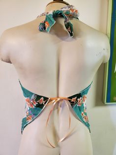 Halter top made from vintage handkerchiefs with ribbon tie back. Vintage Halter Top, Storing Lemons, Handkerchief Top, Vintage Handkerchiefs, Upcycled Fashion, Ribbon Tie, Vintage Linens, Vintage Boutique, Tie Backs