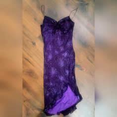 Nwt Vintage Forever 21 Purple Dress 1990s Glittery Asymmetrical Bottom, Spaghetti Straps Baddie Dresses, Party Attire, Purple Vintage, Random Aesthetic, Aesthetic Board, Forever 21 Dress, 21 Dress, Dream Clothes, Forever 21 Dresses